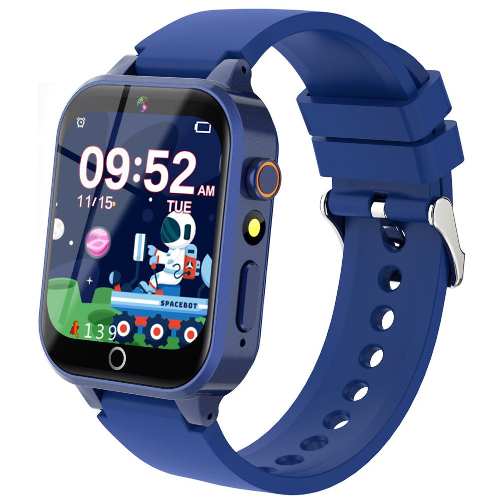 Kids Smart Watch for Boys 4-12 Years Old Birthday Gift,  Waterproof Educationals Smart Watch, Dual Camera, 24 Puzzle Games,Music Player, Toddler Watch Learning Toys(Blue)