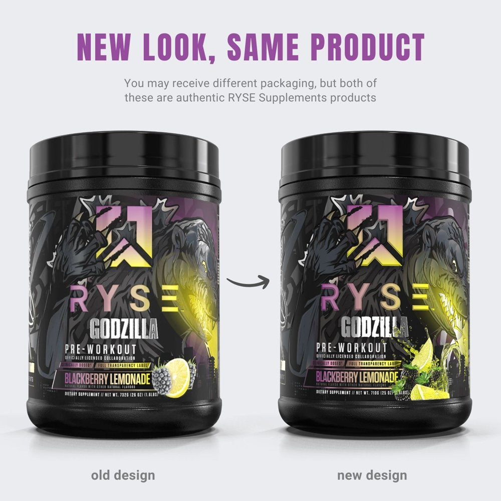 Noel Deyzel X Godzilla Pre Workout | Intense Pumps, Energy, & Focus | Citrulline & Beta Alanine | 400Mg Total Caffeine | 40 Servings (Blackberry Lemonade)