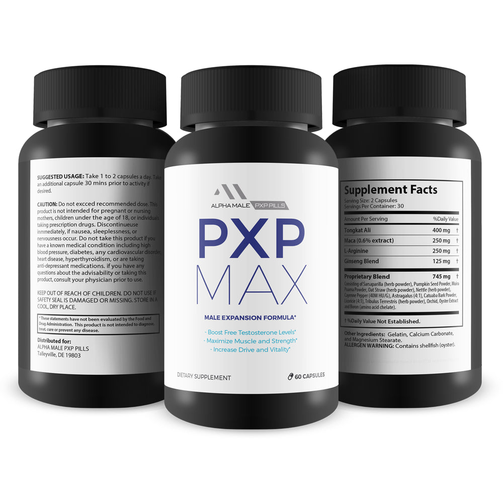 Pxp Max Male Expansion Formula - Formulated for Expansion, Growth, Stamina, and Vigor - Pxp Pills with L-Arginine - 30 Servings