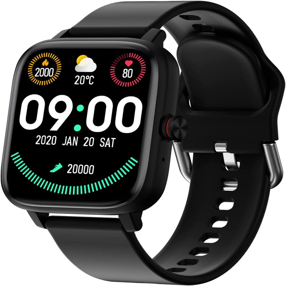 Smart Watch, 1.7'' Full Touch Answer/Make Call Android Smartwatch for Women & Men Compatible with Android & Ios (Black)