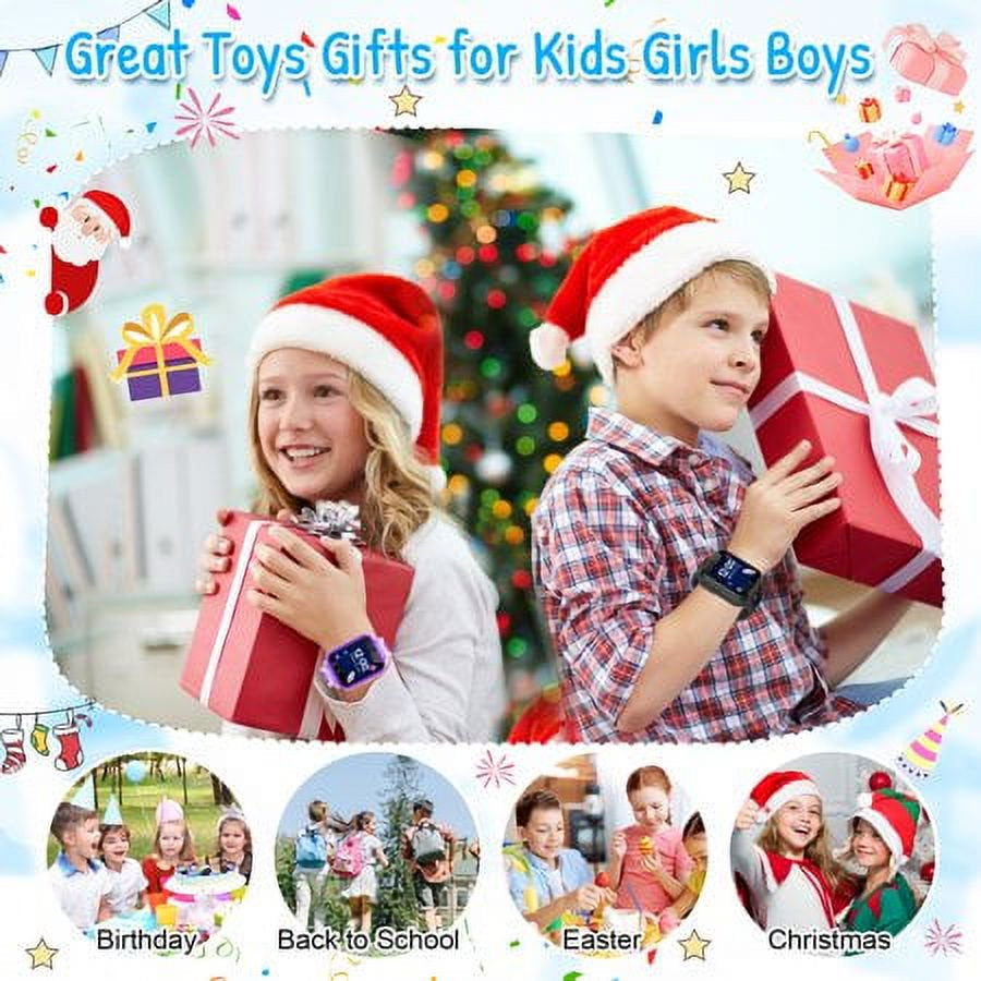 Kids Smart Watches for Boys Girls, Digital Wrist Watch, Touch Screen Cellphone Smart Watch with Games Camera Video Recording Music Player, Learning Toy for Kids Gift (Black)