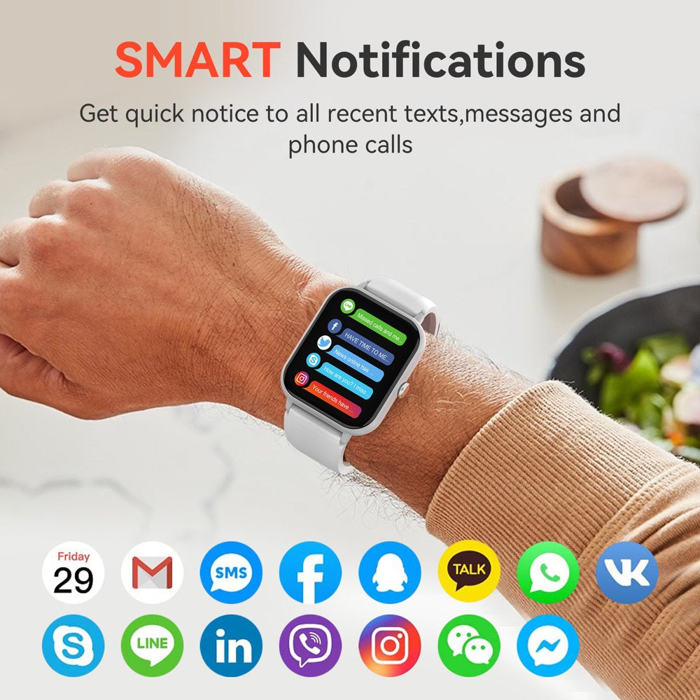 Smart Watch for Android Phone Iphone Compatible IP67 Waterproof Smart Watch Touch Screen Fitness Tracker Fitness Watch Men Women（Black）