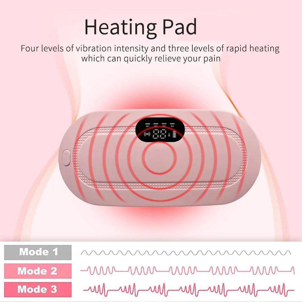 Heating Pad for Menstrual Cramps Relief Portable Cordless Heating Pad for Stomach Back Belly Pink