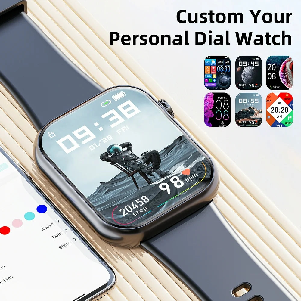 Smart Watch Answer/Make a Call Bluetooth Smart Watch for IOS Android Men'S and Women'S Watch Black