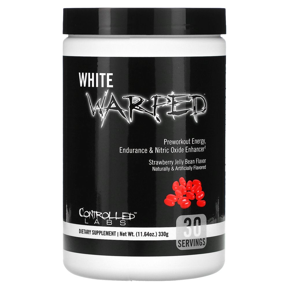 White Warped, Preworkout Energy, Endurance & Nitric Oxide Enhancer, Strawberry Jelly Bean, 11.64 Oz (330 G),