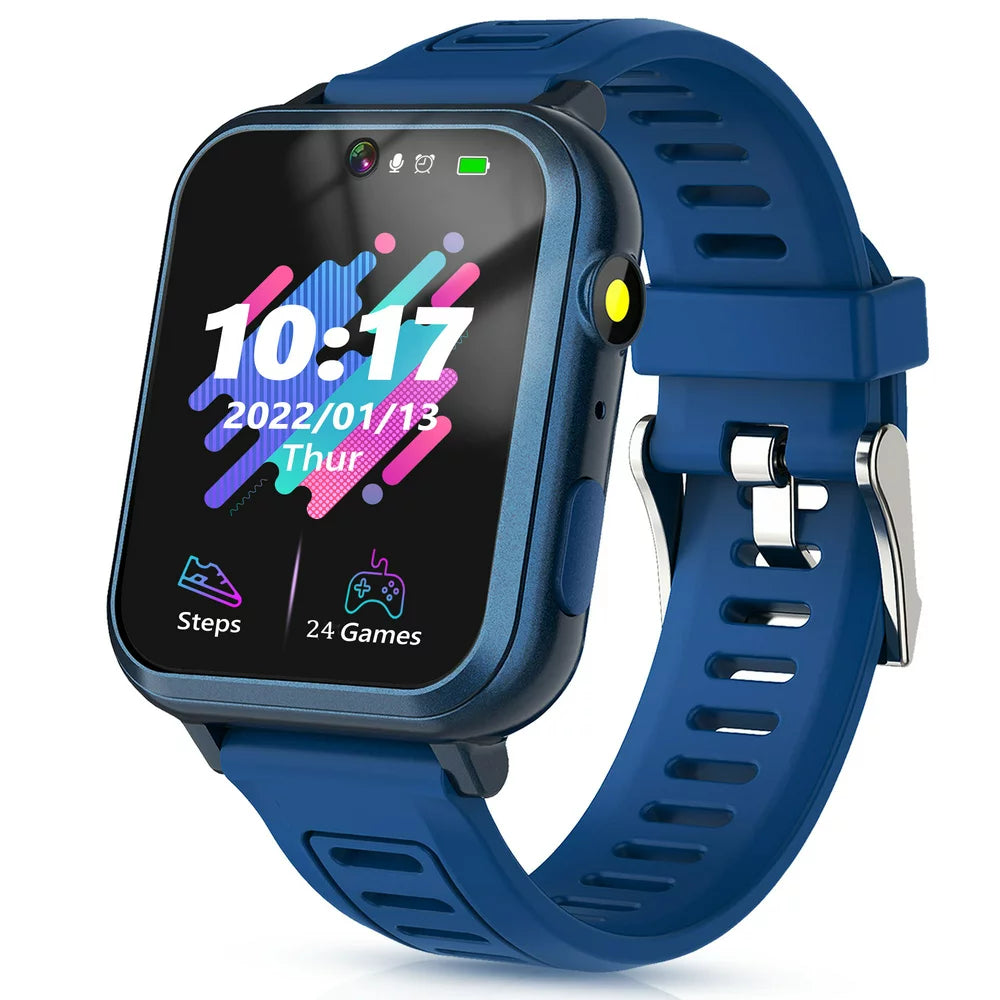 Smart Watch for Kids, Kids Smart Watch with Multifunctions 24 Puzzle-Games Camera Music Vedio Pedometer Record,Birthday Gift for Age 3-12 Boys Girls,Sapphire-Blue