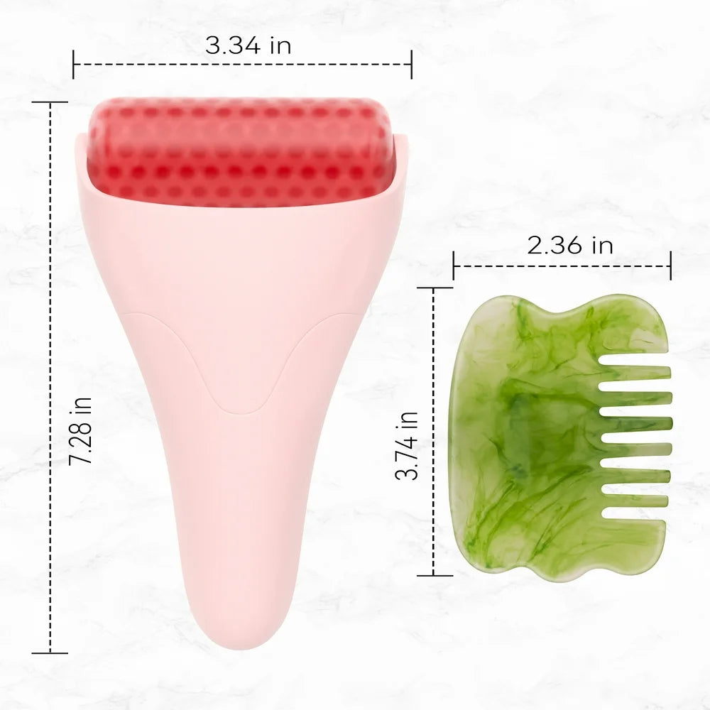 Ice Roller for Face, Skin Care with Gua Sha Massager Comb for Face & Body