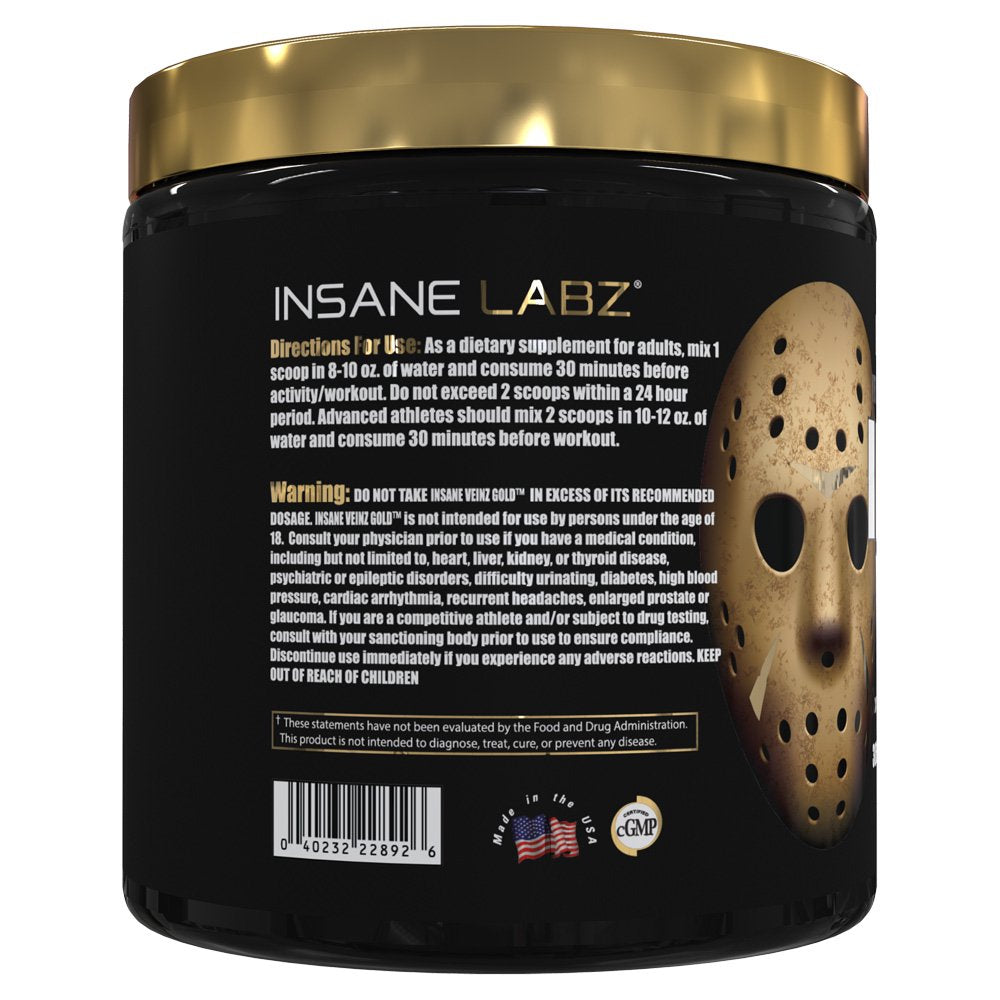 Insane Veinz GOLD, Non Stim Nitric Oxide Boosting Pre Workout, Grape