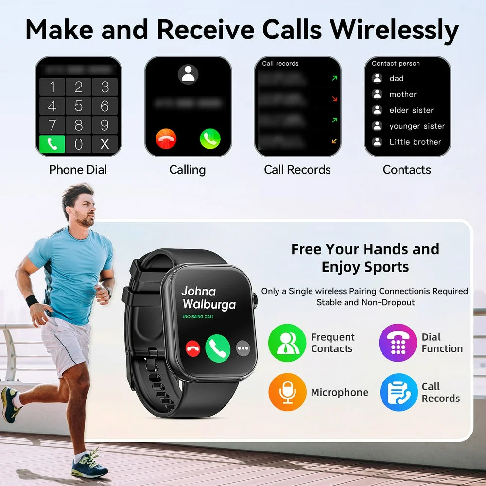 G20 Smart Watch for Men Women IP67 Waterproof Sports Smart Watch for Android Black