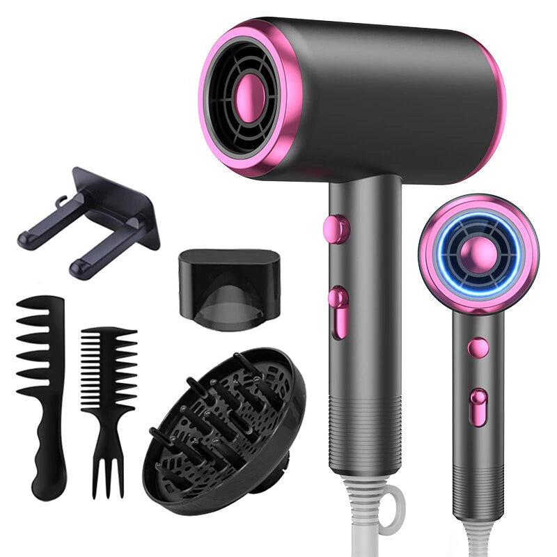 Hair Dryer with Diffuser Blow Dryer Comb Brush 1800W Ionic Hair Dryers with Diffuserconstant Temperature Hair Care without Dama