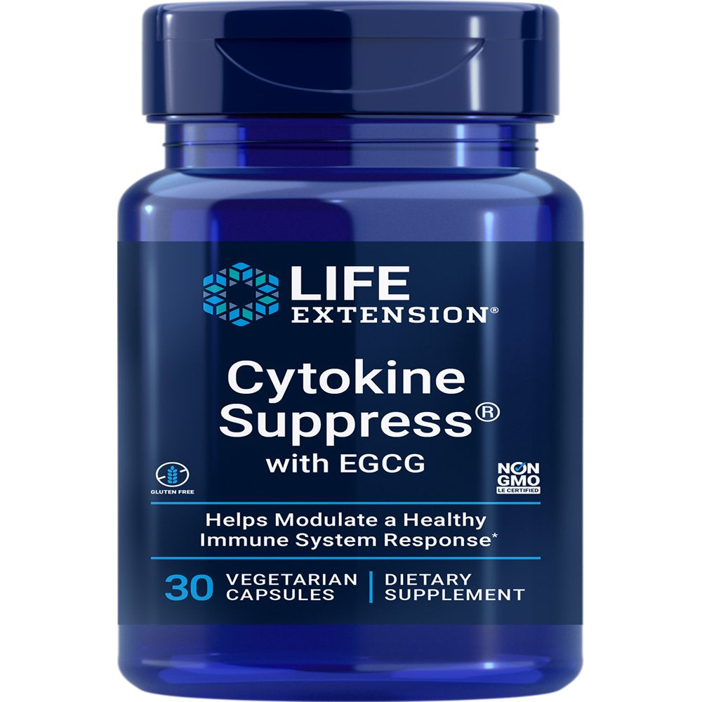 Cytokine Suppress® with EGCG - Support a Healthy Inflammatory Response - Gluten-Free, Non-Gmo - 30 Vegetarian Capsules