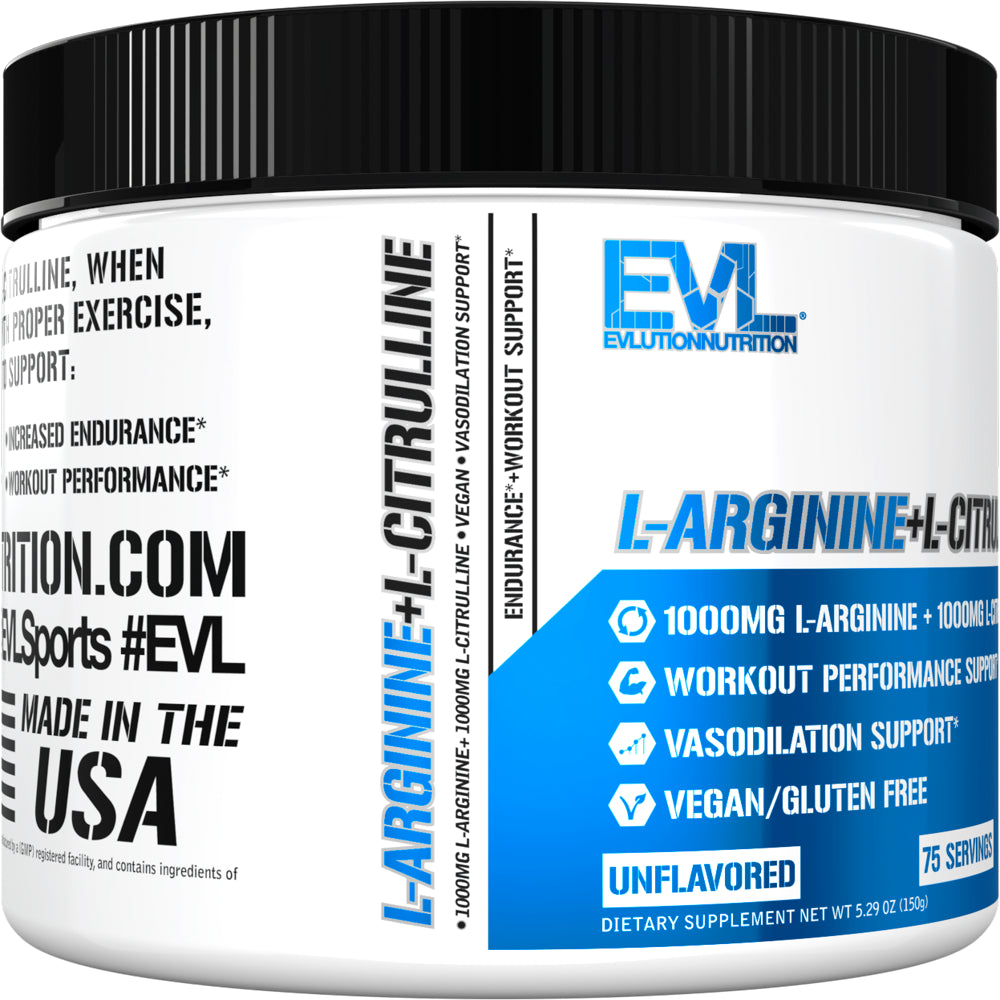 L-Arginine + L-Citrulline - Endurance + Workout Performance Supplement - 500Mg Complex - Vasodilation + Nitric Oxide Support - Vegan + Gluten Free Capsules - 60 Servings