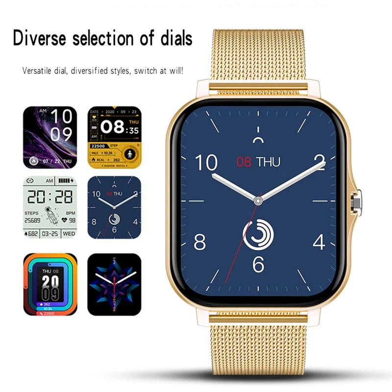 2022 New Women Smart Watch Men 1.69" Color Screen Full Touch Fitness Tracker Men Call Smart Clock Ladies for Android IOS+BOX