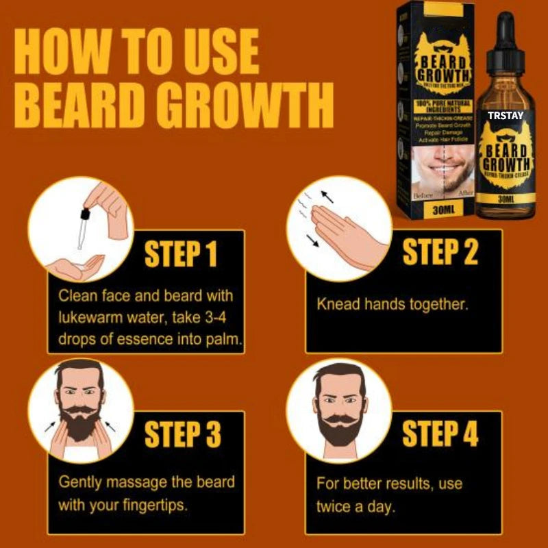 Fast Absorption Beard Essence Oil Moustache Hair Growth Rosemary Oil Professional for Hairloss Hair