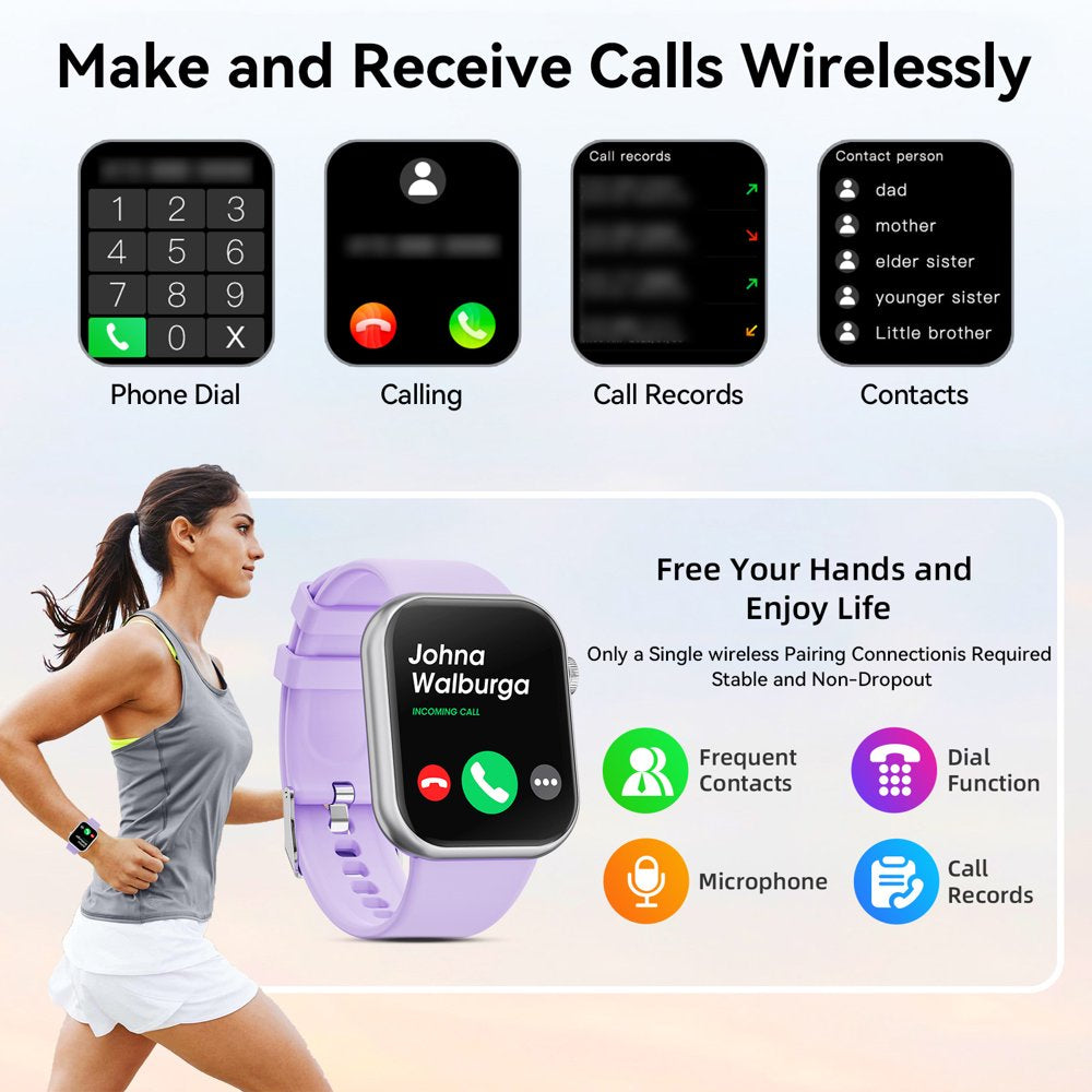 Smart Watch 1.85 Inch Wireless Call Smart Watch Fitness Watch with Activity Tracker Male and Female Compatible Android Iphone