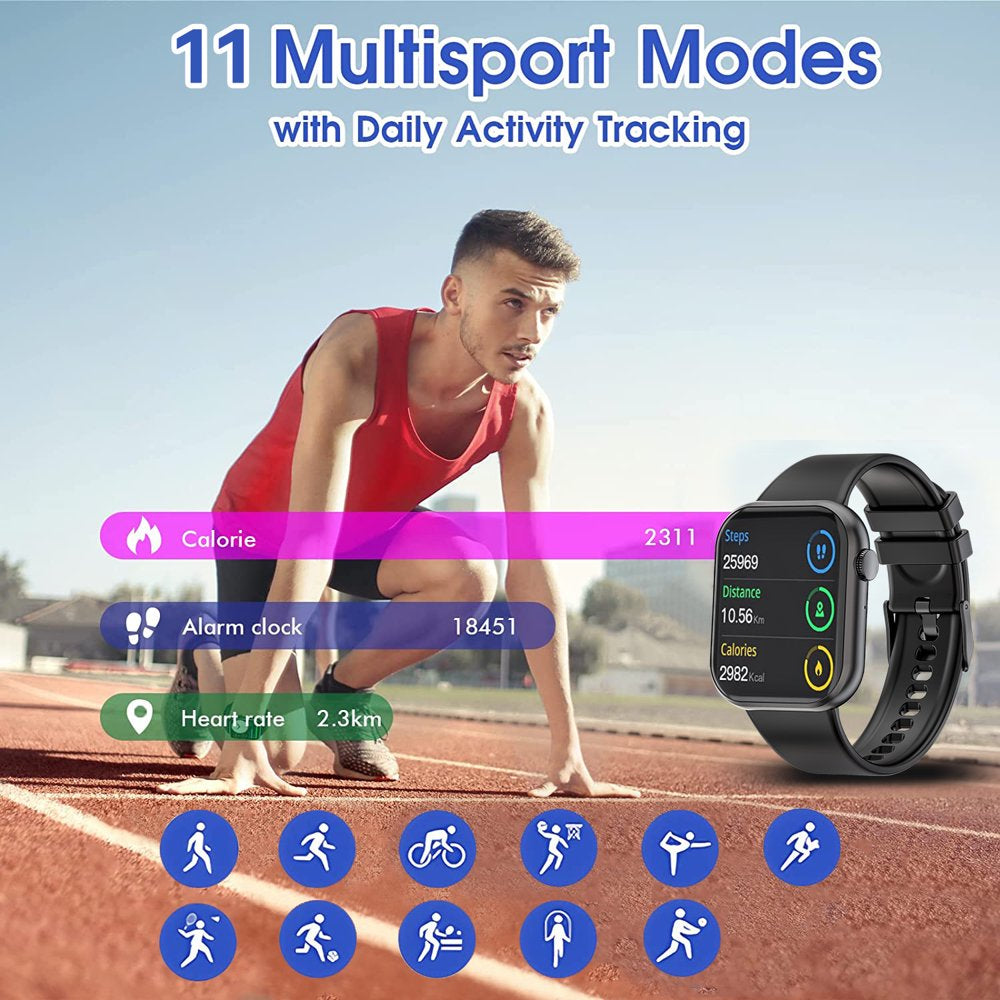 G20 Smart Watch for Men Women IP67 Waterproof Sports Smart Watch for Android Black