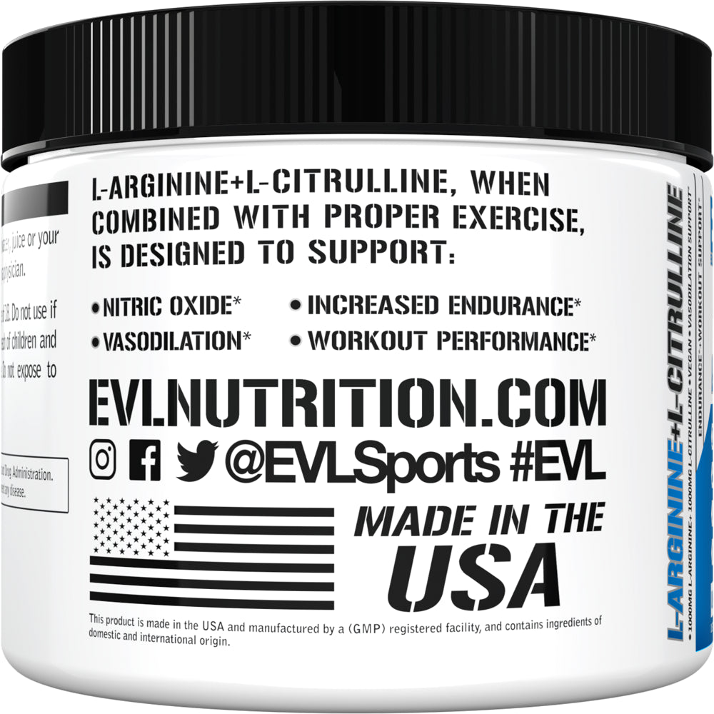 L-Arginine + L-Citrulline - Endurance + Workout Performance Supplement - 500Mg Complex - Vasodilation + Nitric Oxide Support - Vegan + Gluten Free Capsules - 60 Servings