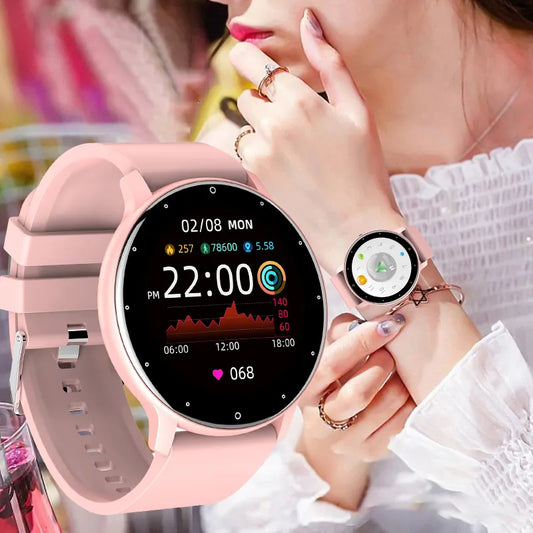 2021 New Women Smart Watch Men Real-Time Activity Tracker Heart Rate Monitor Sports Ladies Smart Watch Men for Android IOS