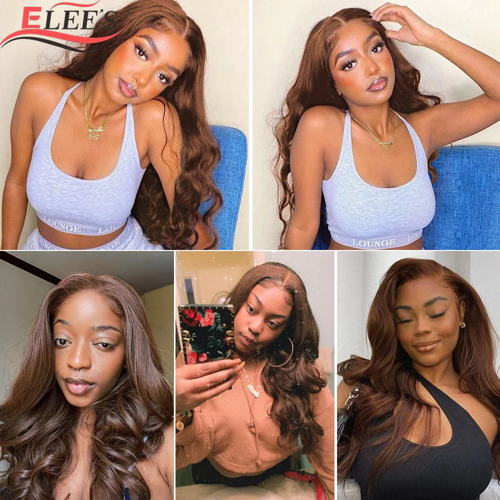 Chocolate Brown Bundles with Closure Brazilian Hair Weave Bundles with Closure Colored Human Hair Bundles with Closure Remy Hair