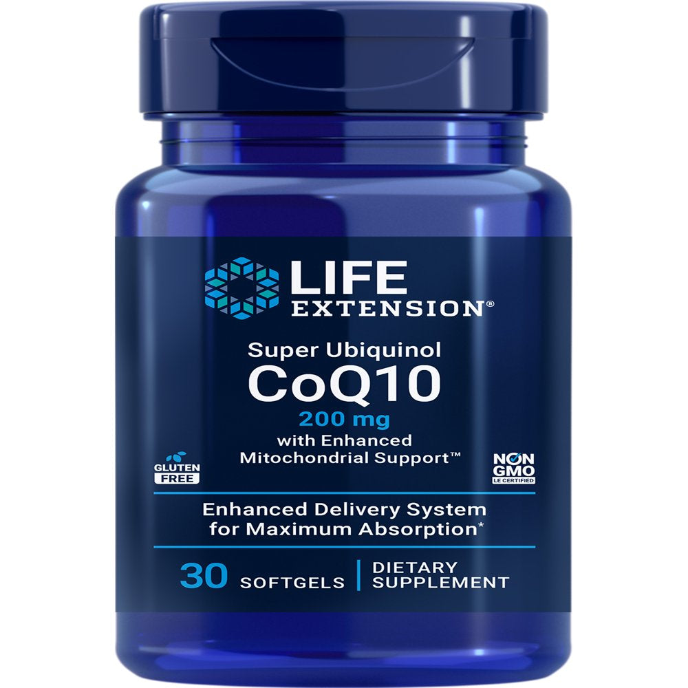 Super Ubiquinol Coq10 with Enhanced Mitochondrial Support – 200 Mg, Shilajit – Promotes Heart Health, Helps Relieve General Fatigue, Cell Energy, Oxidative Stress – Gluten-Free, Non-Gmo