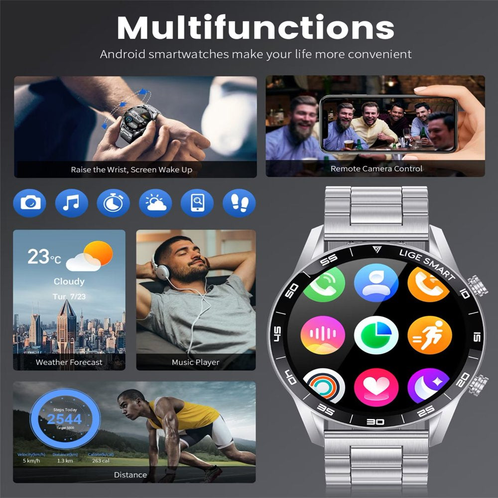 Smart Watch Men for Android Iphone 1.39" Smart Watches with Fitness Tracker IP67 Waterproof