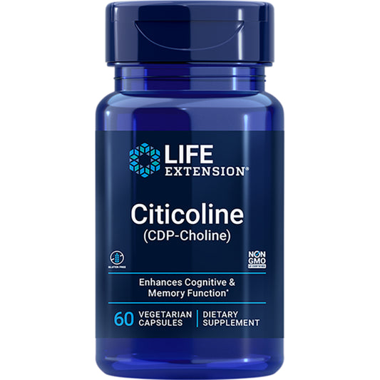 Citicoline (Cdp-Choline) - Citicoline Supplement for Brain & Cognitive Health, Focus, Attention, Memory Function - Non-Gmo, Gluten Free, Vegetarian - 60 Capsules