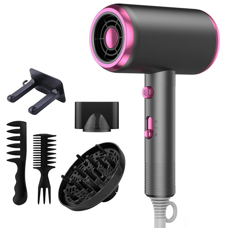 Hair Dryer with Diffuser Blow Dryer Comb Brush 1800W Ionic Hair Dryers with Diffuserconstant Temperature Hair Care without Dama